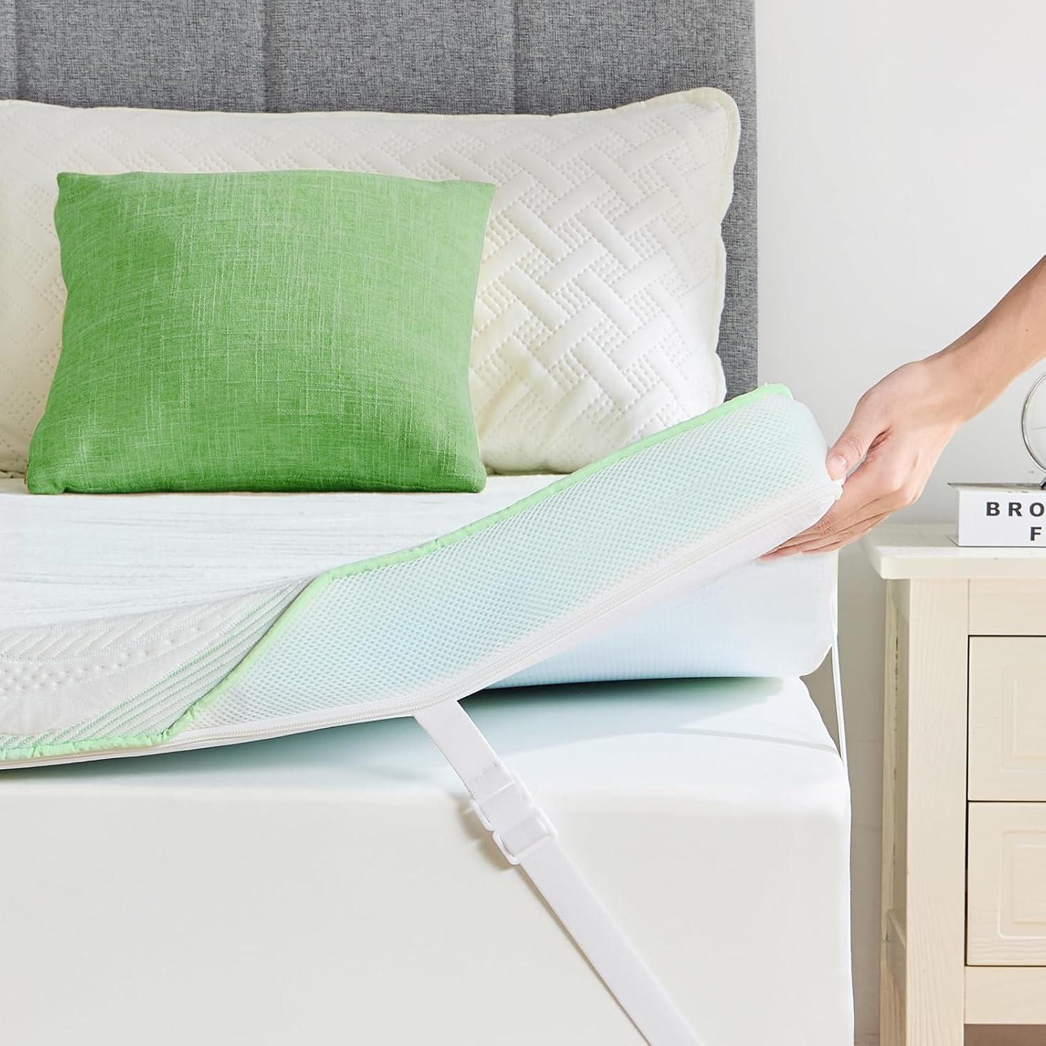 PerleCare bamboo memory foam mattress topper