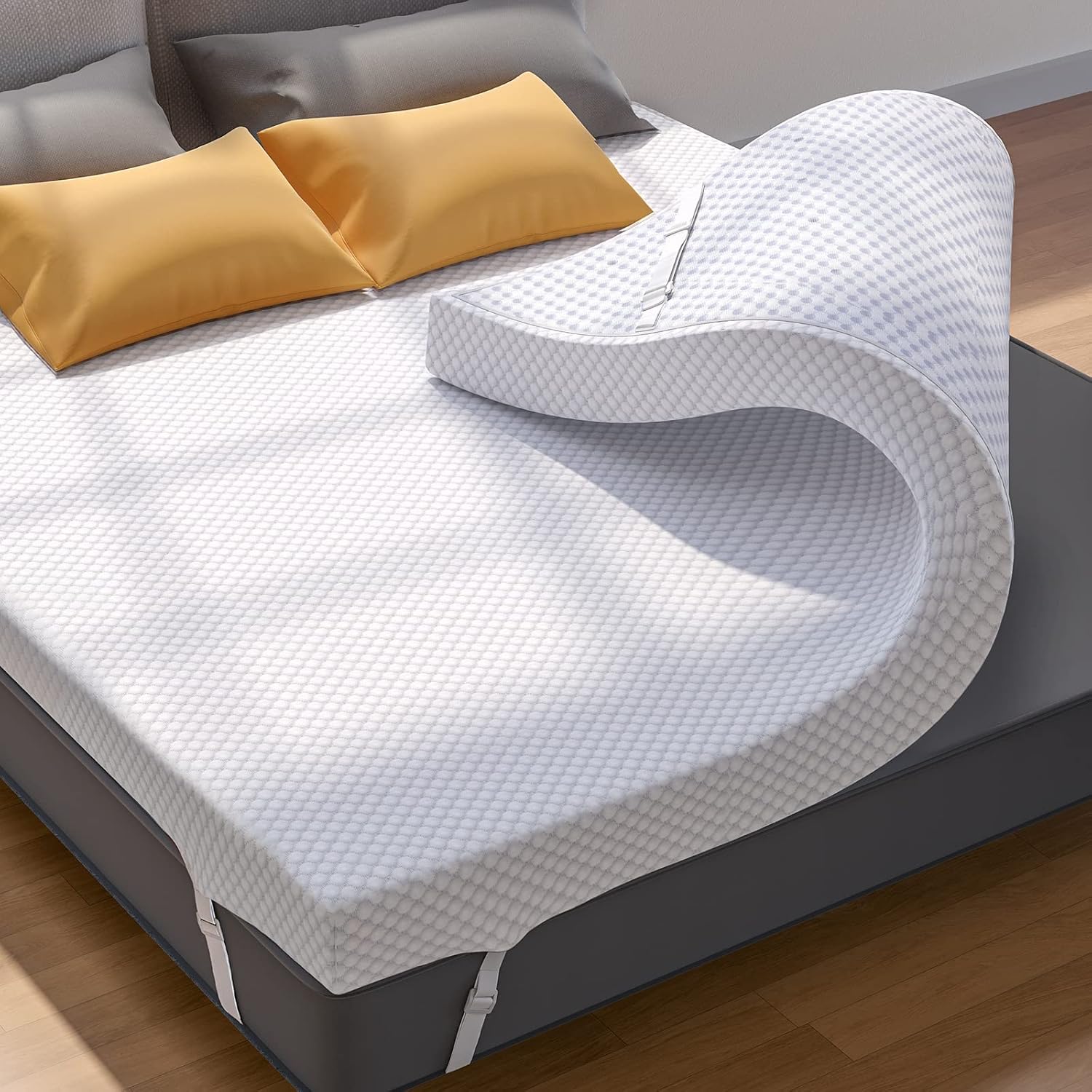 PerleCare ventilated gel-infused memory foam mattress topper