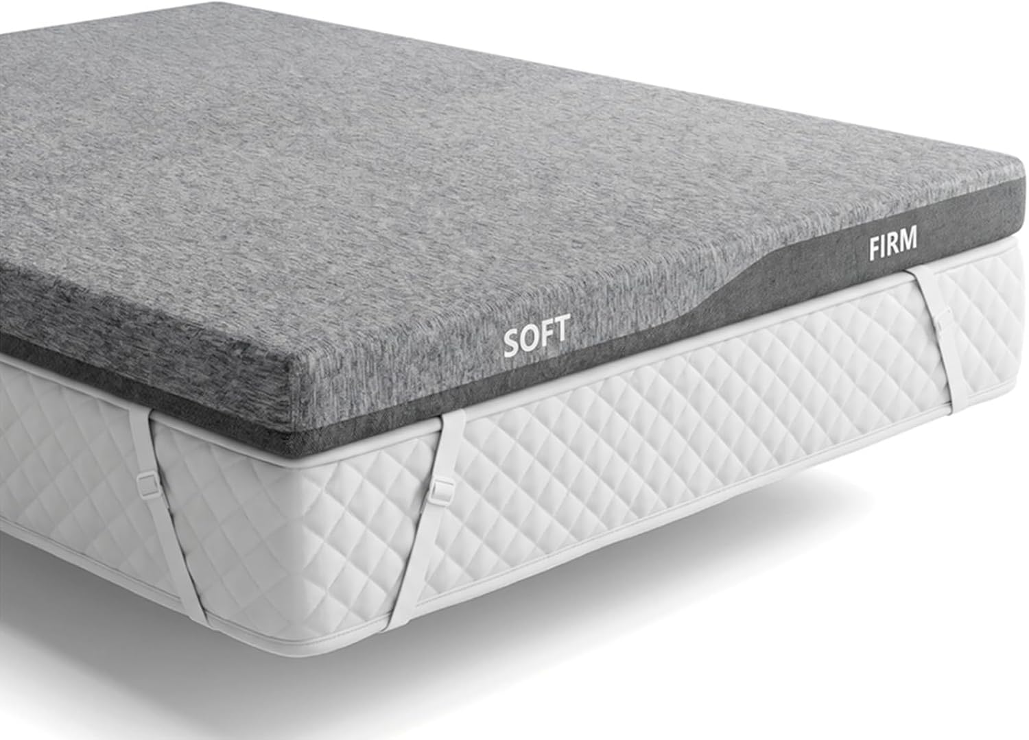 PerleCare split-firmness mattress topper for couples with soft and firm zones